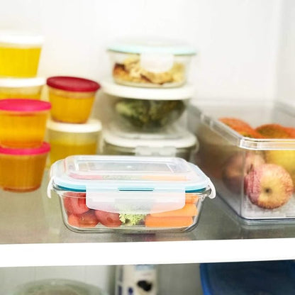 Kit Potes de Vidro Herméticos 640ml com Vedação Total e 4 Travas 